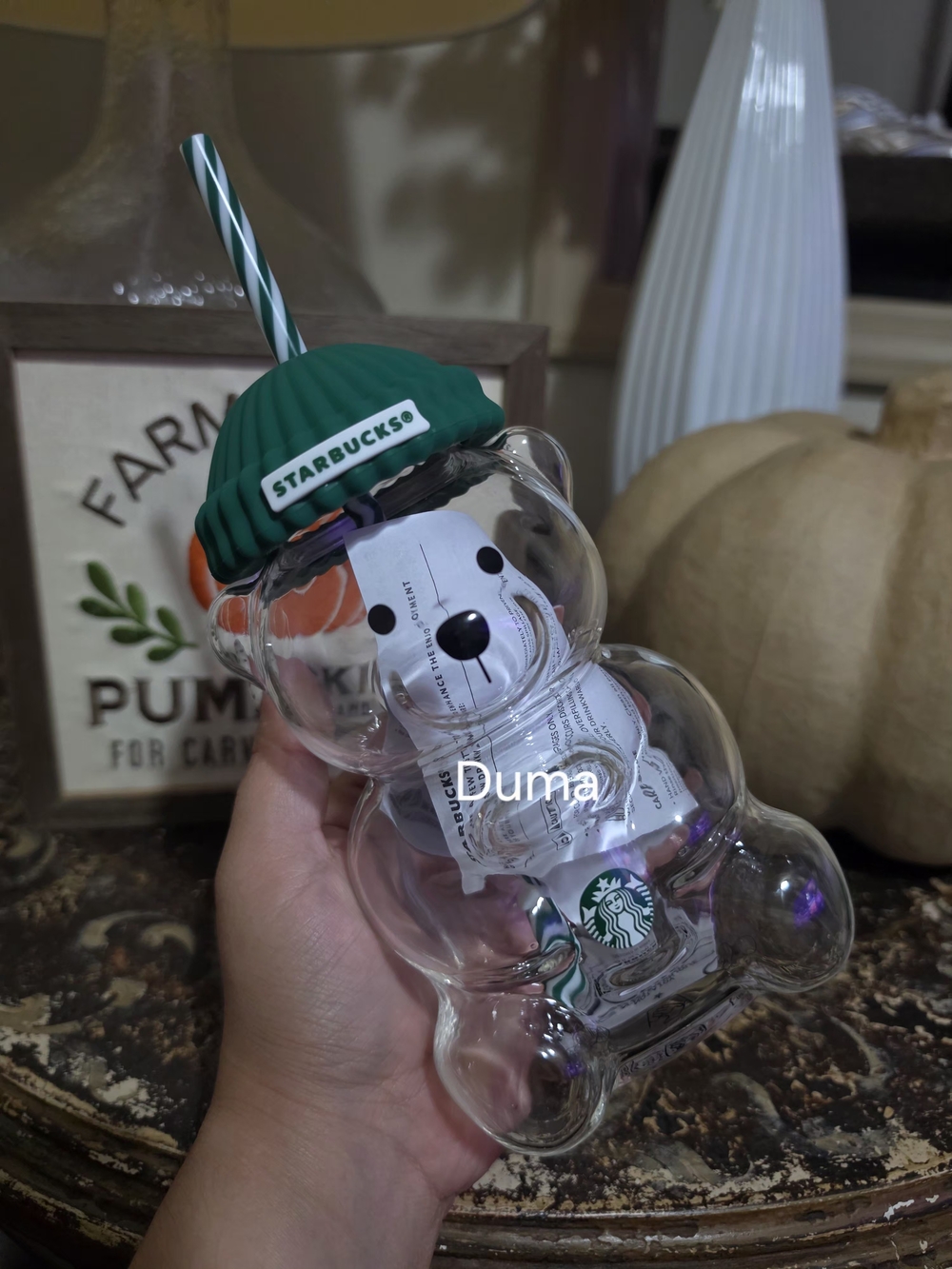 Starbucks Bearista Cup with Green Straw Hat